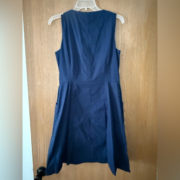 THEORY Navy Bonza Spring Poplin Zip Front Casual Dress - Picture 4 of 7